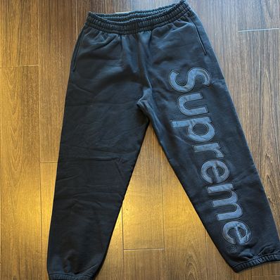 Supreme Satin Applique Sweatpant (23FW) "Black"