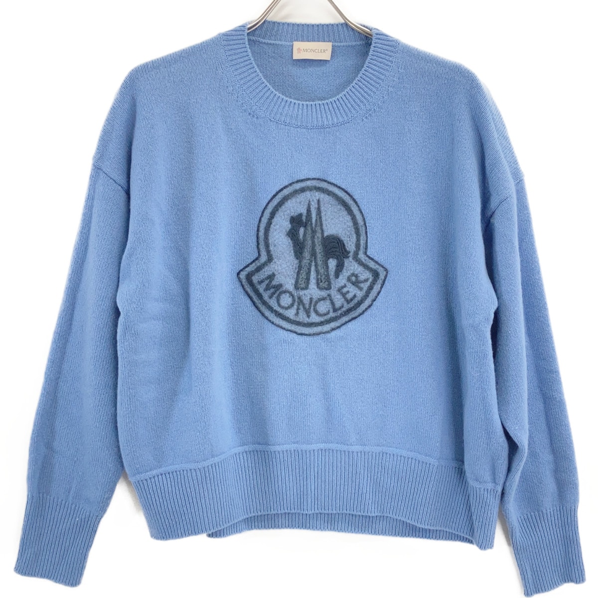 モンクレール 19年 MAGLIONE TRICOT カシミヤ混 ロゴワッペン ニット M