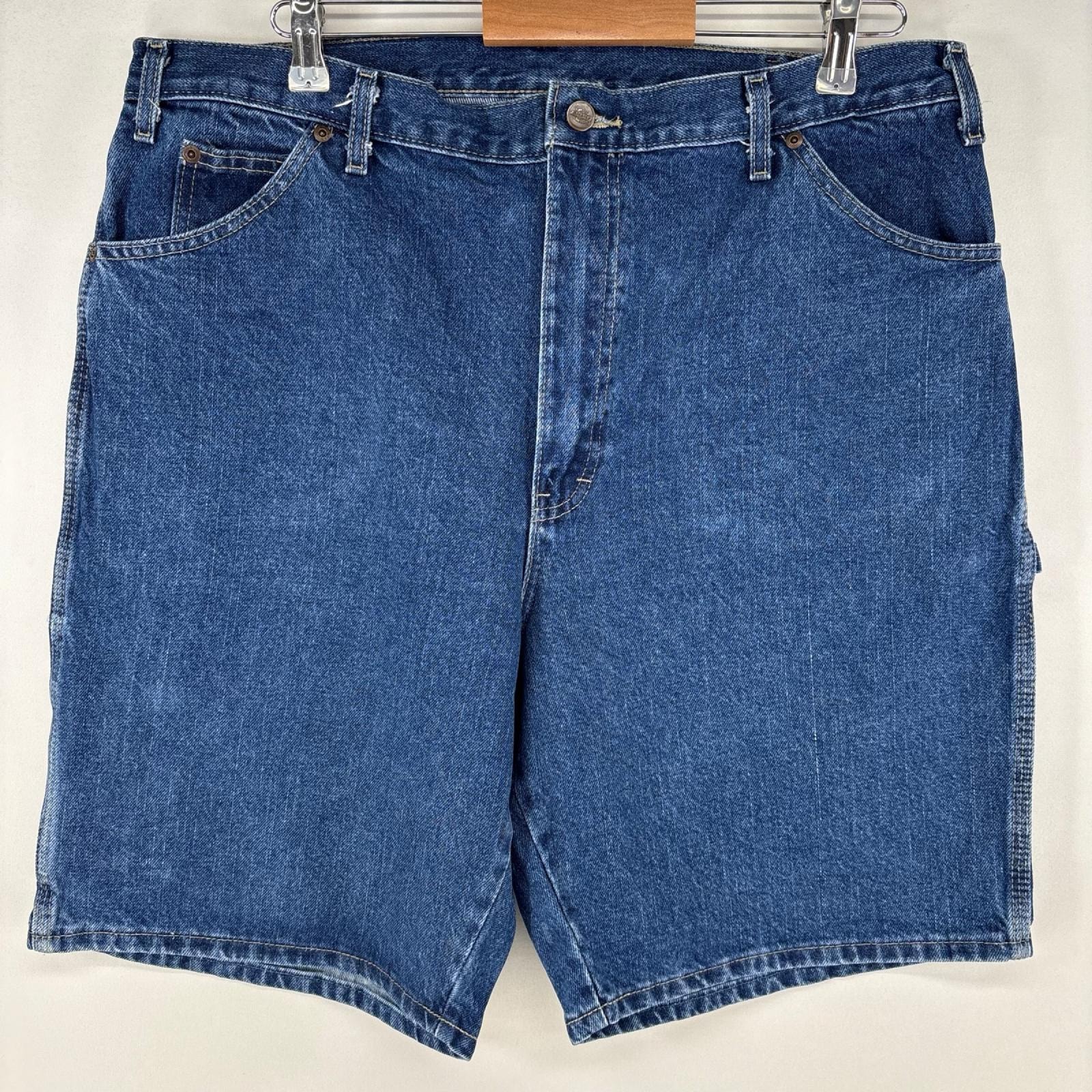 古着 ディッキーズ Dickies デニム ショートパンツ ペインターパンツ ワンポイントロゴ ハーフパンツ ワーク w38 ブルー メンズ