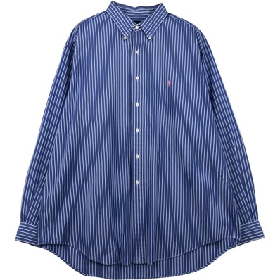 古着 ラルフローレン Ralph Lauren CLASSIC FIT クラシックフィット 長袖 ボタンダウンストライプシャツ メンズXL相当/eaa614718