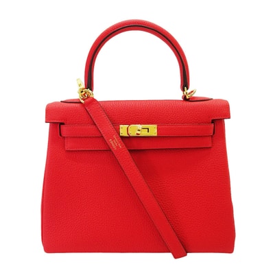 HERMES エルメス ショルダーバッグ ケリー25 内縫い ルージュドゥクー トゴ ゴールド金具 K刻印 新品