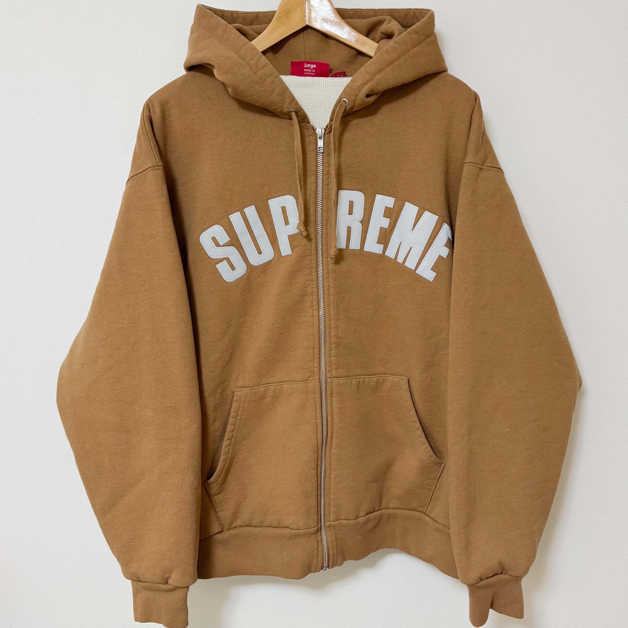 Supreme Arc Thermal Lined Zip Up Hooded Sweatshirt "Light Brown"