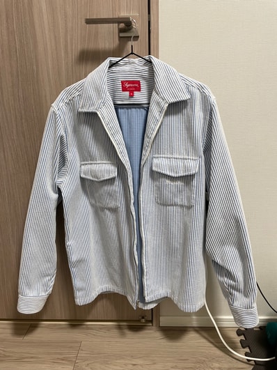 Supreme 2-Tone Corduroy Zip Up Shirt "White"