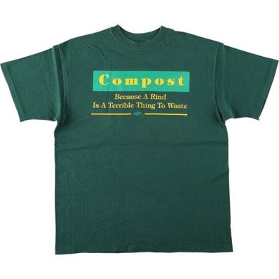 古着 ~90年代 ヘインズ Hanes BEEFY-T メッセージプリントTシャツ USA製 メンズL相当/eaa642542