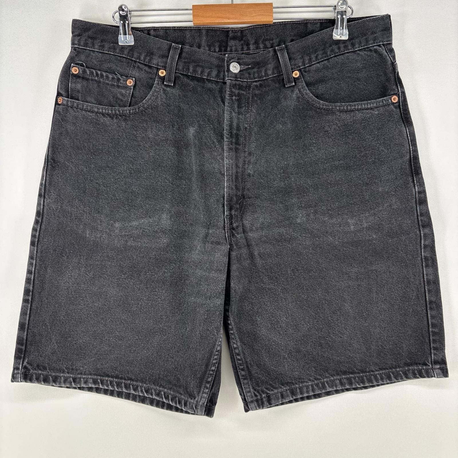 古着 リーバイス Levi's デニム ショートパンツ テーパード ジップ 550 ハーフパンツ フェード w38 ブラック メンズ