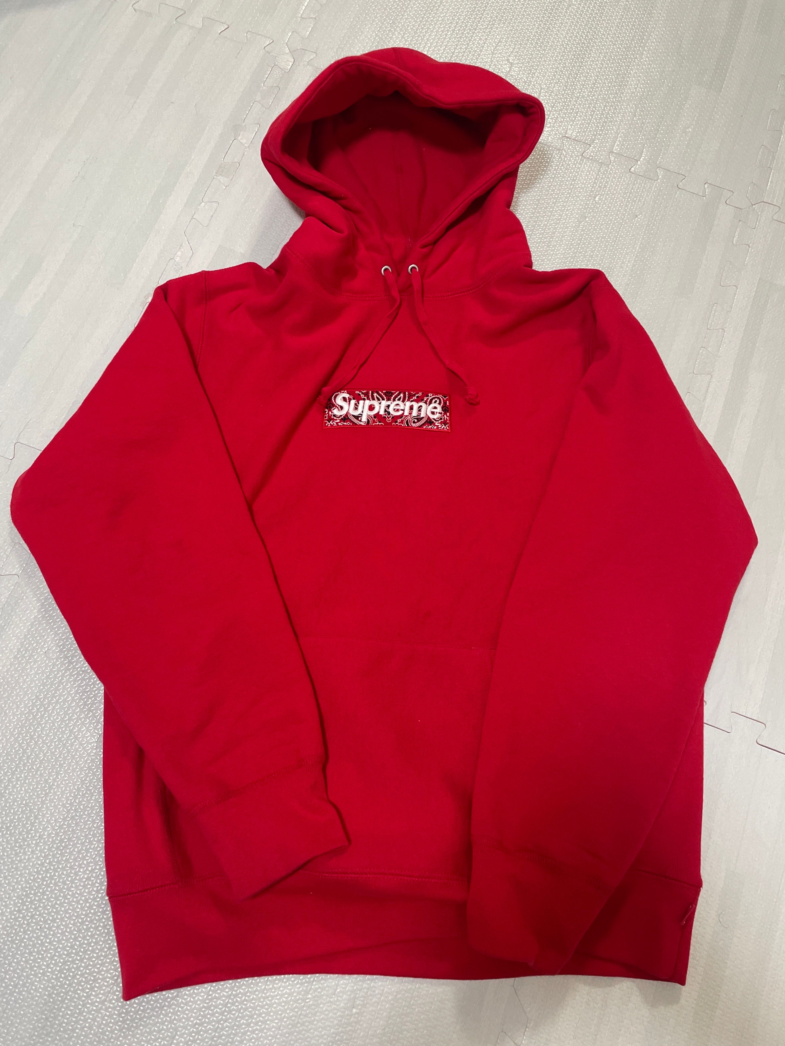 Supreme Bandana Box Logo Hooded Sweatshirt "Red"