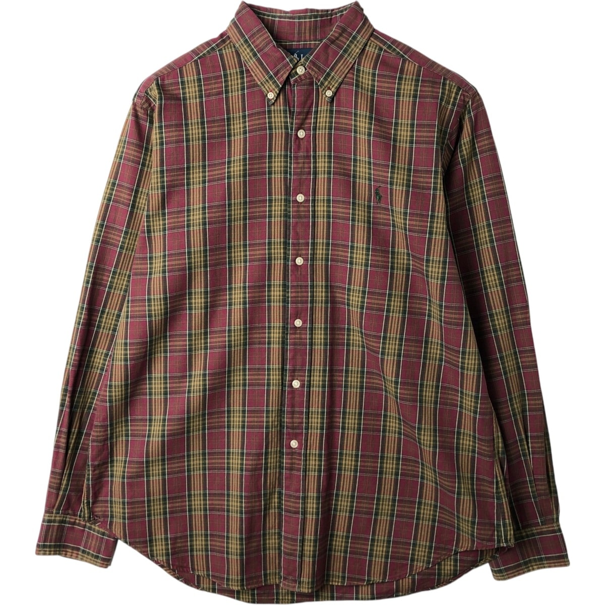 古着 ラルフローレン Ralph Lauren CLASSIC FIT クラシックフィット 長袖 ボタンダウンチェックシャツ メンズL相当/eaa614267