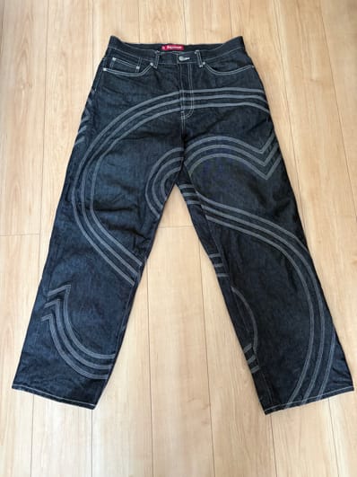 Supreme S Logo Rigid Baggy Jean "Rigid Black"