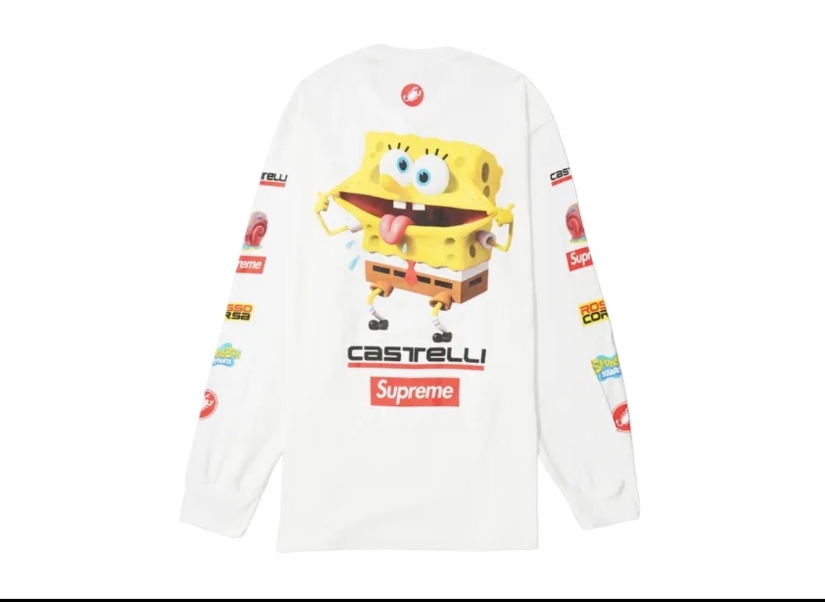 Supreme x SpongeBob Castelli Racing L/S Tee "White"