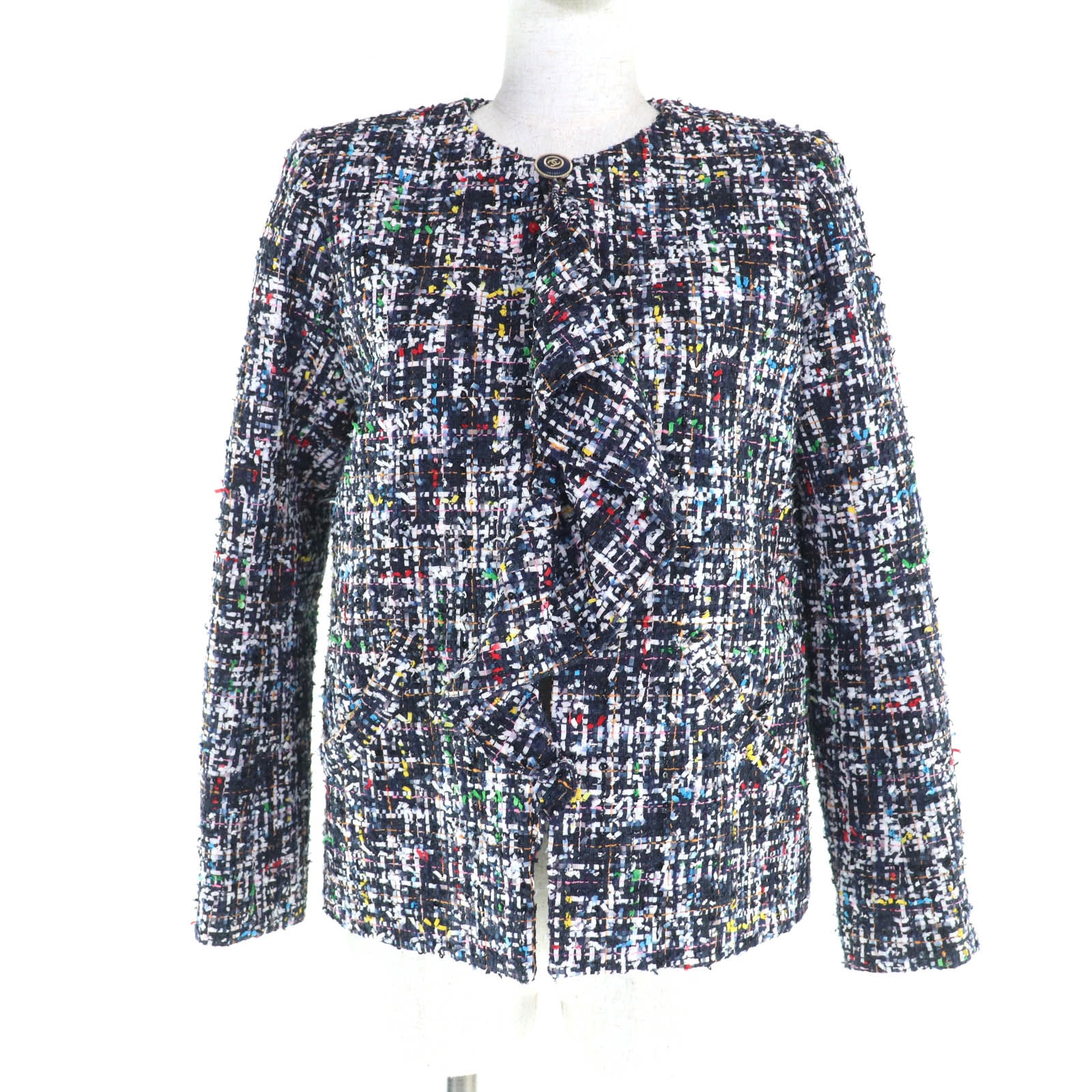 未使用品 シャネル ノーカラージャケット マルチ レディース 34 P62686