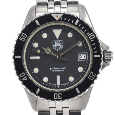 タグホイヤー TAG HEUER 980.013B プロフェッショナル 200m ブラック クォーツ メンズ 良品 腕時計 E#146973