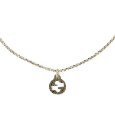 GUCCI グッチ インターロッキングG ペンダント 現行 アラベスク 燻し加工 スターリングシルバー GG Ag925 ネックレス 455535 J8400 0811