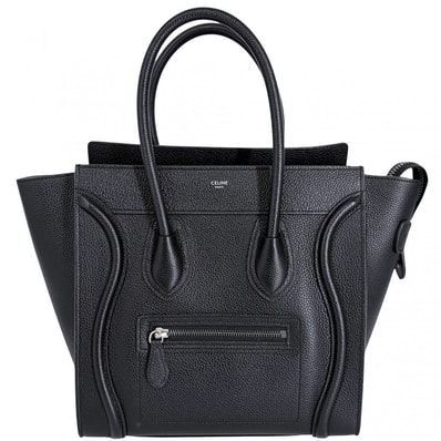CELINE セリーヌ ハンドバッグ ラゲージ マイクロショッパー 189793DRU.38NO レザー ブラック 黒 シルバー金具 レディース【中古品】