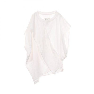 メゾン マルジェラ Maison Margiela アシンメトリー 変形 カットソー 衣料品 トップス コットン レディース ホワイト系 【中古】