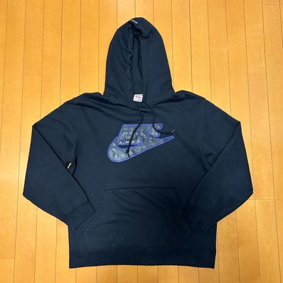 Supreme / Nike® Leather Appliqué Hooded Sweatshirt "Black"