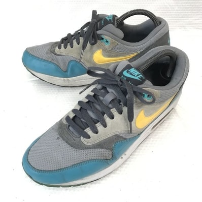 NIKE/ナイキ★AIR MAX 1 ESSENTIAL/スエードスニーカー【27.5/グレー×ターコイズ/gray】537383-018/sneakers/Shoes/trainers◆cQ-488