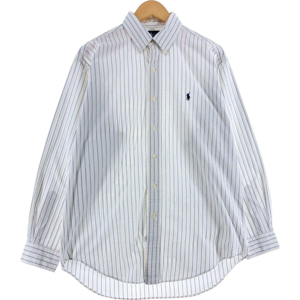 古着 ラルフローレン Ralph Lauren BLAKE 長袖 ボタンダウンストライプシャツ メンズM相当/eaa521584