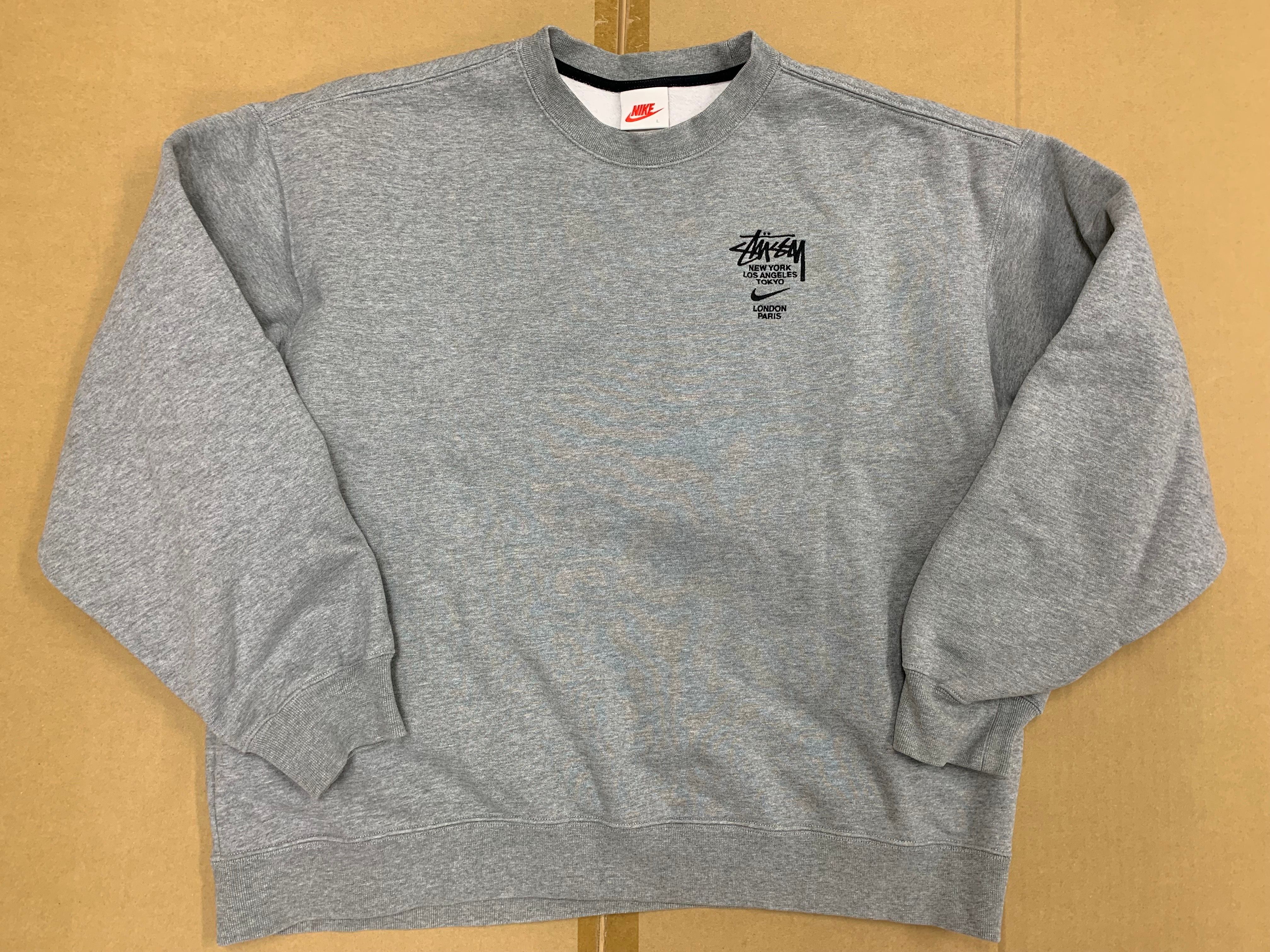 Nike x Stussy International Crewneck Sweatshirt (US Size) "Grey" DC4198-050
