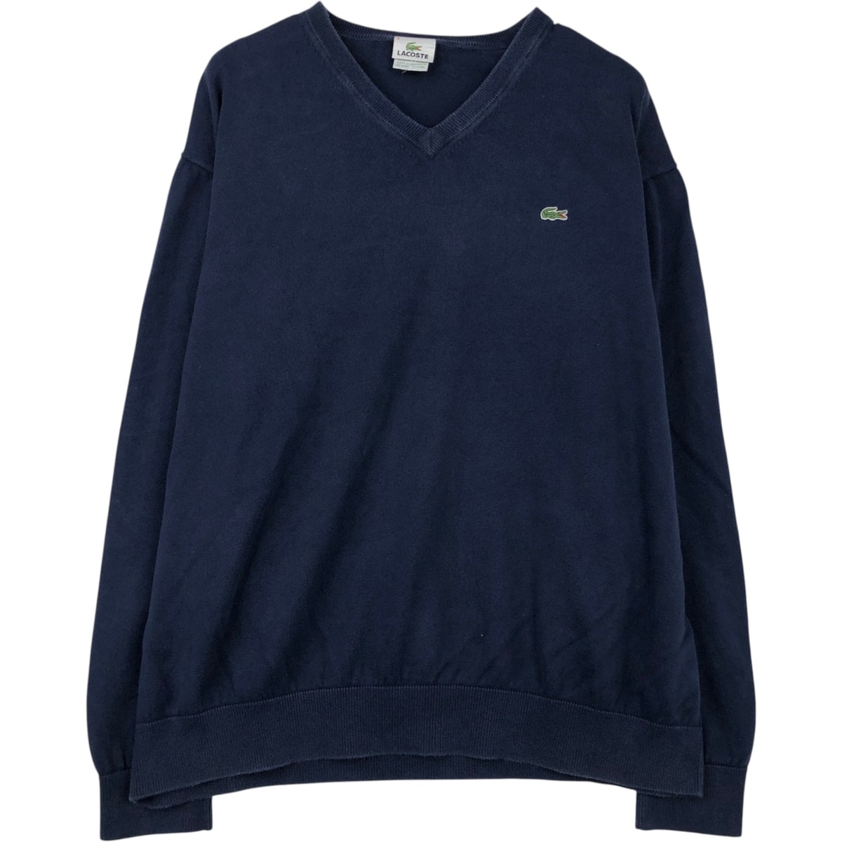 古着 ビッグサイズ ラコステ LACOSTE Vネック コットンニットセーター 9 メンズXXXL相当/eaa618826