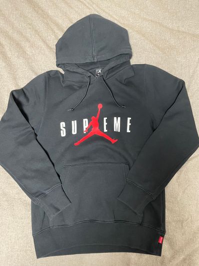 Supreme NIKE Air Jordan Hooded Sweatshirt "Black"