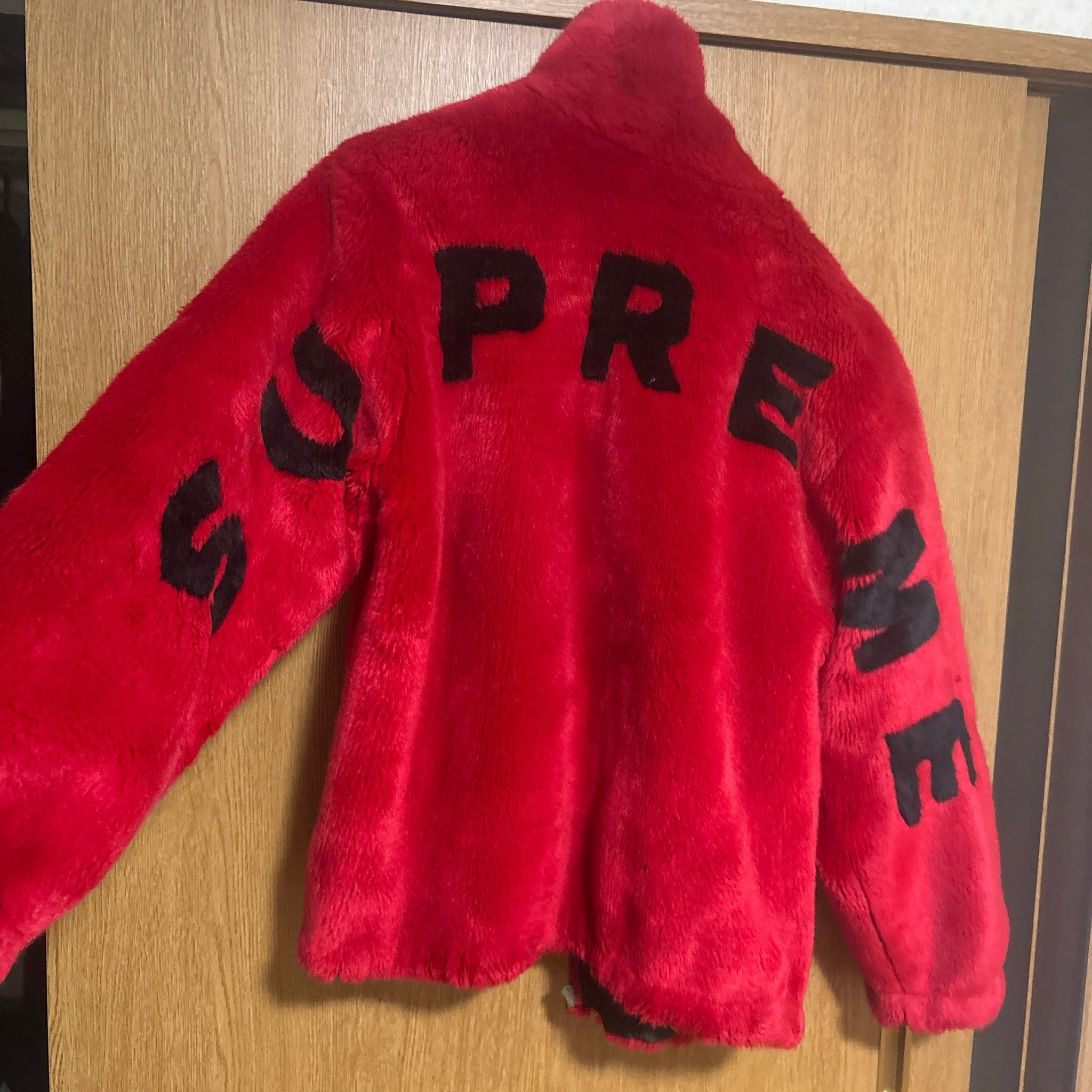 Supreme Faux Fur Bomber Jacket "Red"