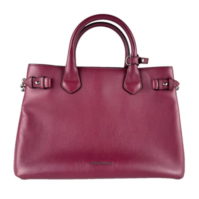 バーバリー BURBERRY ハンドバッグ ショルダーバッグ レザー ワインレッド レディース【中古】 z9745
