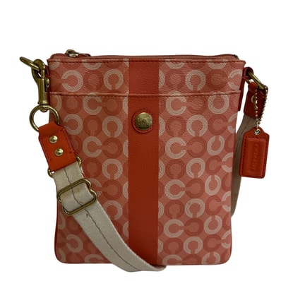 コーチ COACH ショルダーバッグ オプアート柄 ポシェット 43625 ピンク