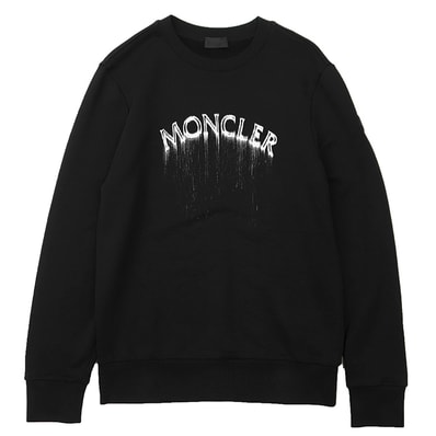 【美品】MONCLER モンクレール スウェット SCOM サイズ S メンズ ロゴ パッチ プリント プルオーバー クルーネック ロングスリーブ 長袖 コットン100% トップス ブラック 黒 トルコ製