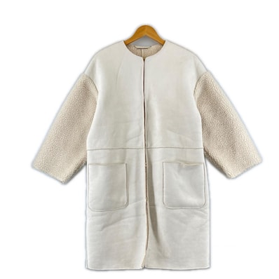 美品 Mila Owen ミラオーウェン 無地 秋冬 AW ボアジャケット ポリエステル クリーム レディース F【古着】【中古】