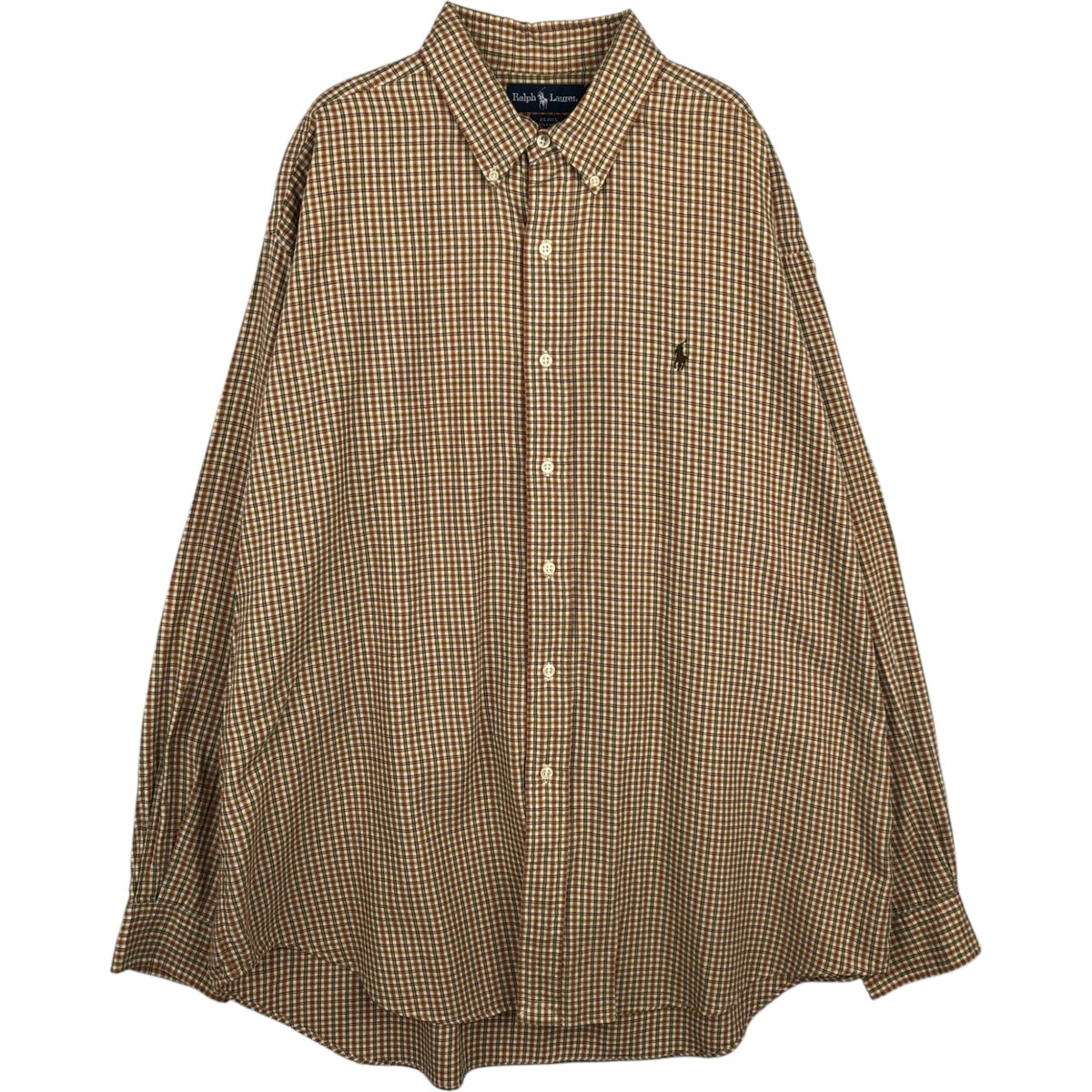 古着 ラルフローレン Ralph Lauren CUSTOM FIT 長袖 ボタンダウンチェックシャツ メンズXL相当/eaa614258