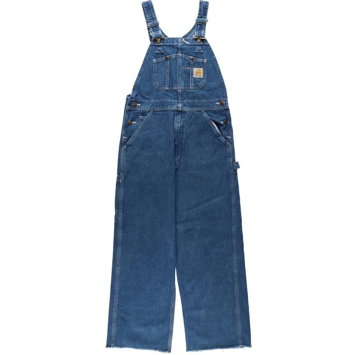 古着 カーハート Carhartt カットオフ デニムオーバーオール メンズw32相当/eaa630422