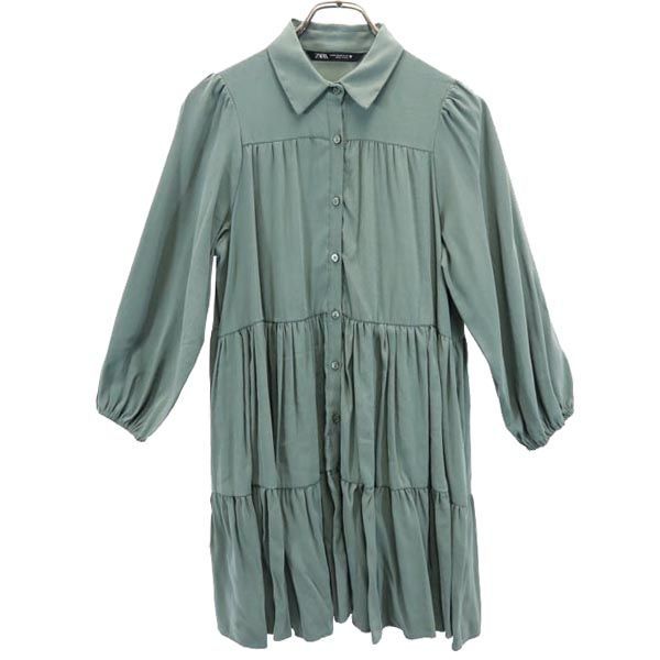 ZARA 長袖 Aライン フレア ワンピース
