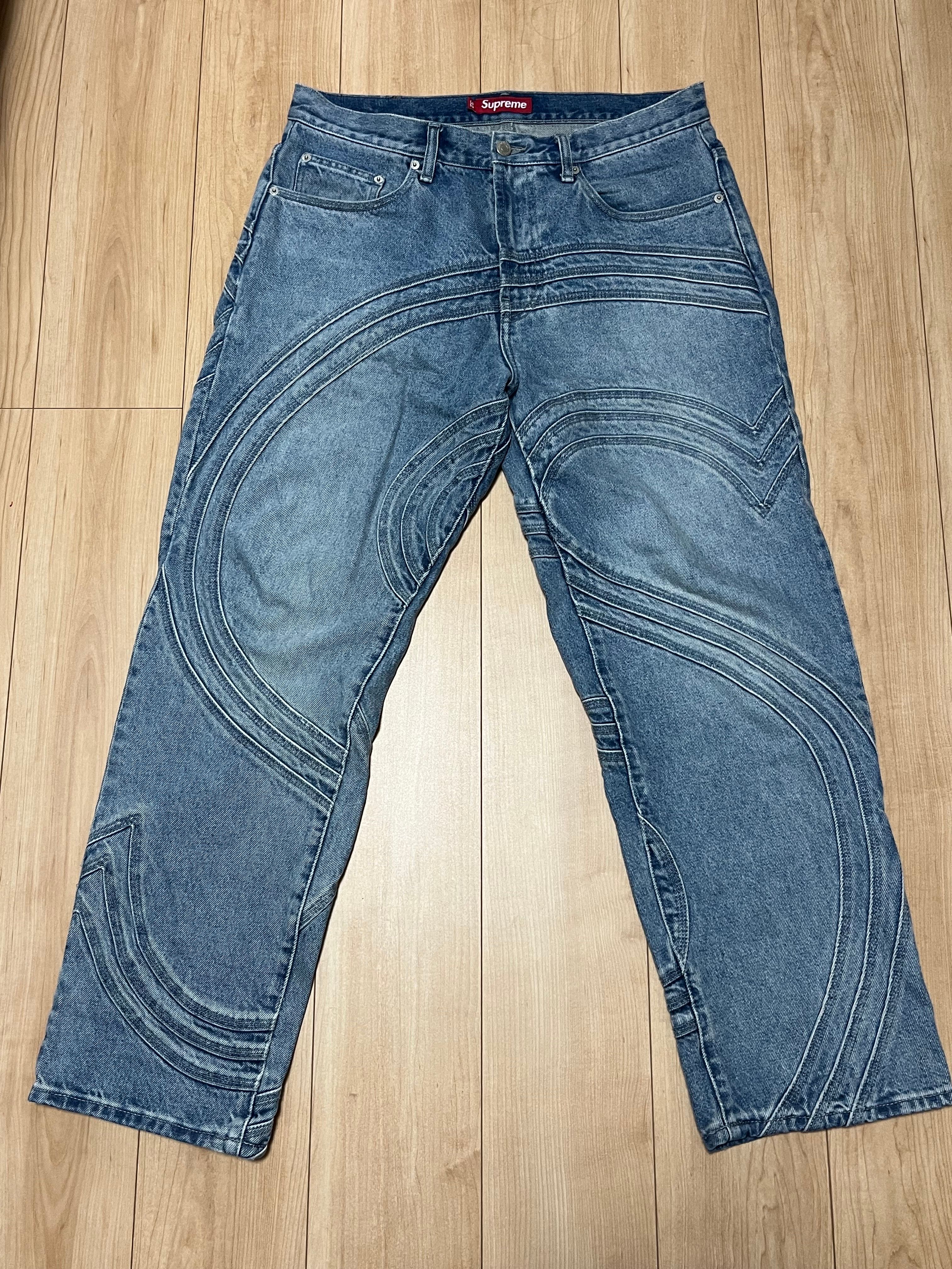 Supreme S Logo Loose Fit Jean "Washed Blue"