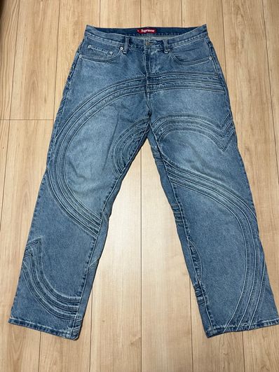 Supreme S Logo Loose Fit Jean "Washed Blue"