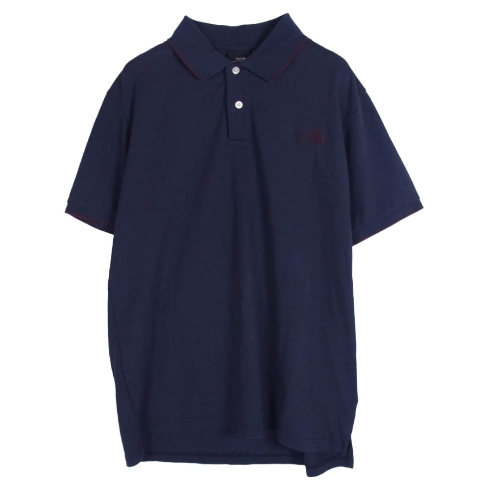 THE NORTH FACE ノースフェイス ポロシャツ NT21543 MAXIFRESH LINED POLO マキシフレッシュ 半袖 ポロ シャツ ネイビー系 L【中古】