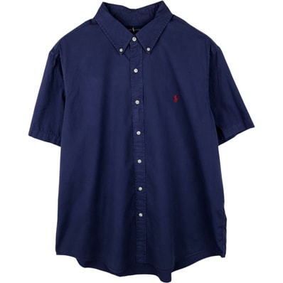 古着 ラルフローレン Ralph Lauren RALPH LAUREN FEATHER WEIGHT TWILL 半袖 ボタンダウンシャツ メンズXXL相当/eaa654792