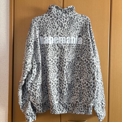 A BATHING APE Wild Leopard Pattern Relaxed Fit Half Zip Sweatshirt "Grey"