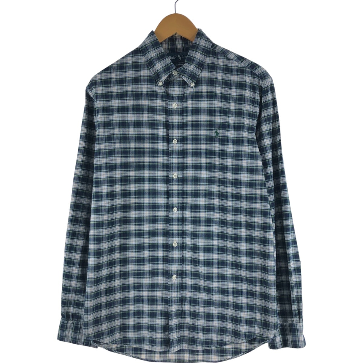 古着 ラルフローレン Ralph Lauren CUSTOM FIT 長袖 ボタンダウンチェックシャツ メンズM相当/eaa527827