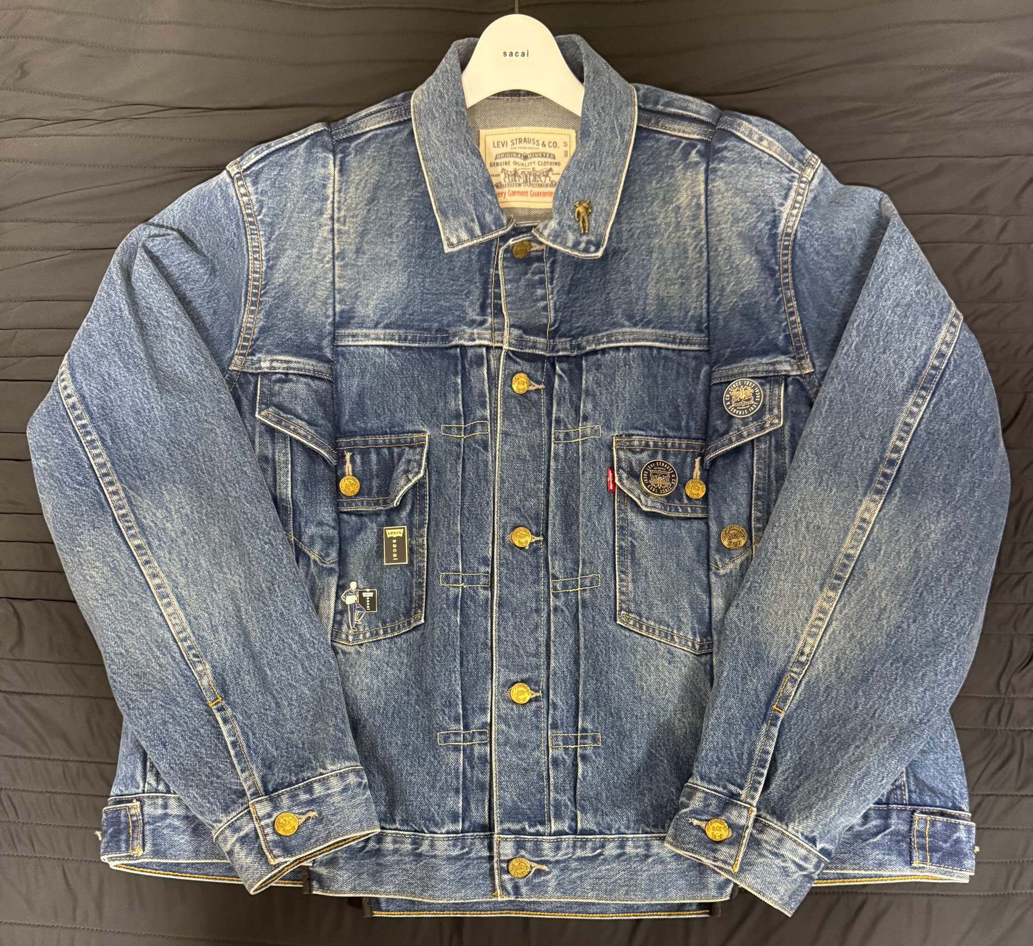 sacai x LEVI'S Men's Denim Jacket "Blue" 25-03708M / 0035I-0002