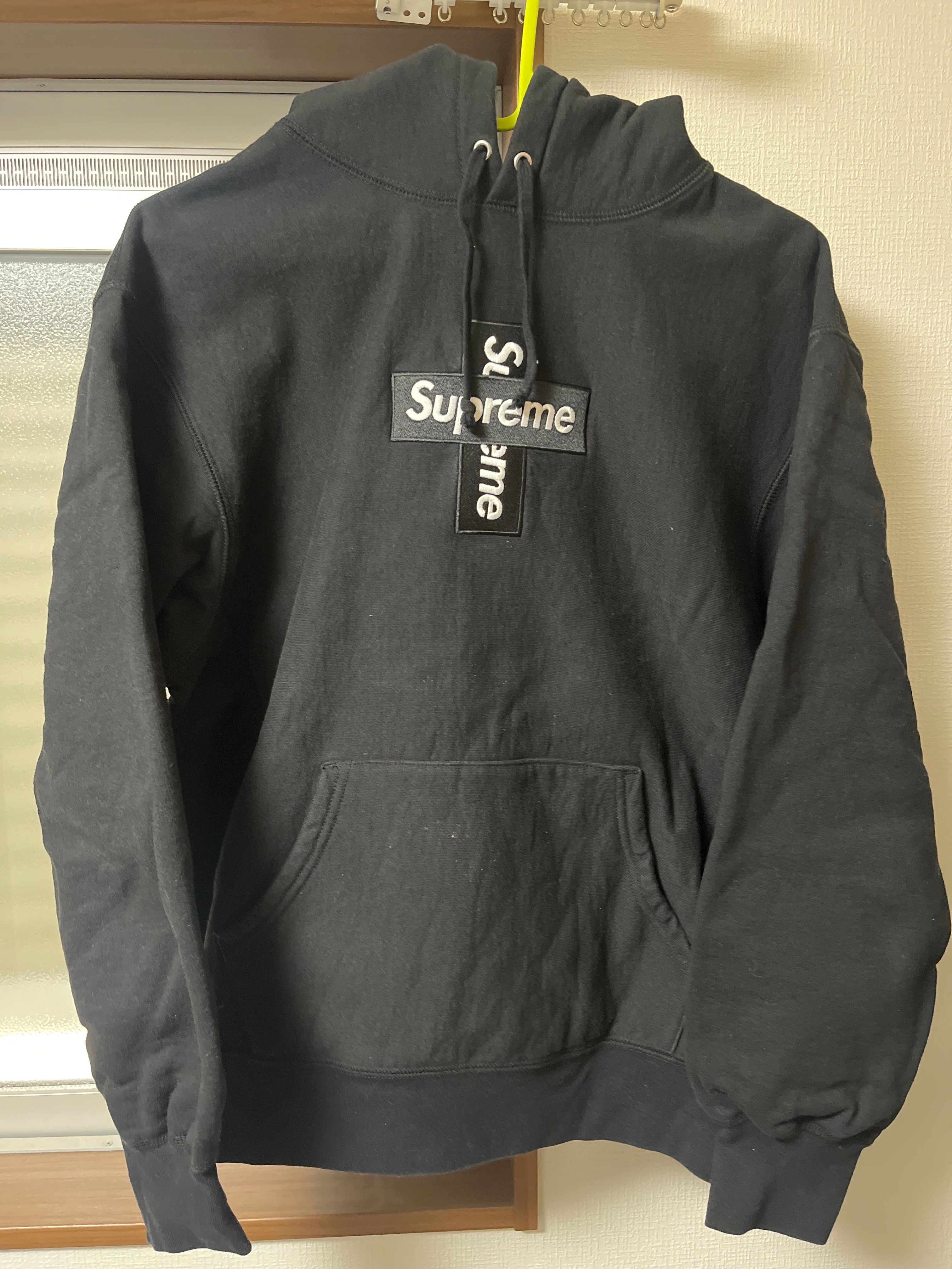 Supreme Cross Box Logo Hooded Sweatshirt "Black"