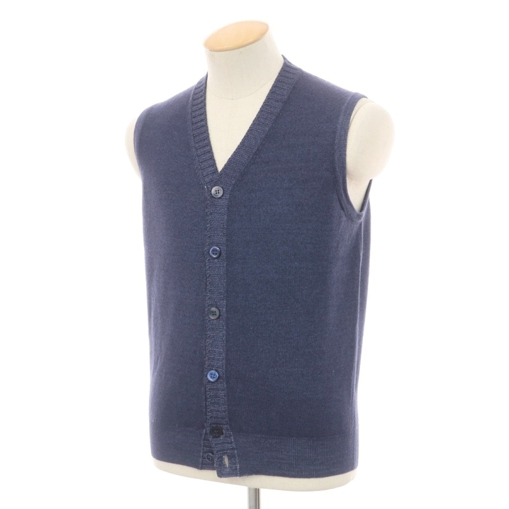 【中古】クルチアーニ CRUCIANI ウール ニットベスト ネイビー系【サイズ44】【メンズ】