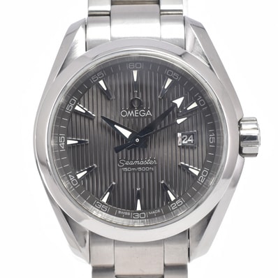 オメガ OMEGA 231.10.30.61.06.001 シーマスター アクアテラ グレー クォーツ レディース 良品 保証書付き 腕時計 I#150448