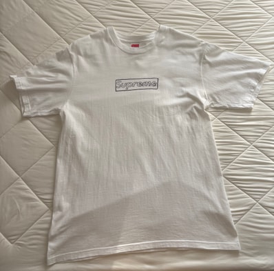 Supreme KAWS Chalk Logo Tee "White"
