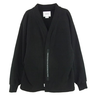 WTAPS ダブルタップス 23SS 231ATDT-CSM15 Clasper Sweater Cotton Black クラスパー セーター コットン スウェット カーディガン ブラック系 X04【中古】