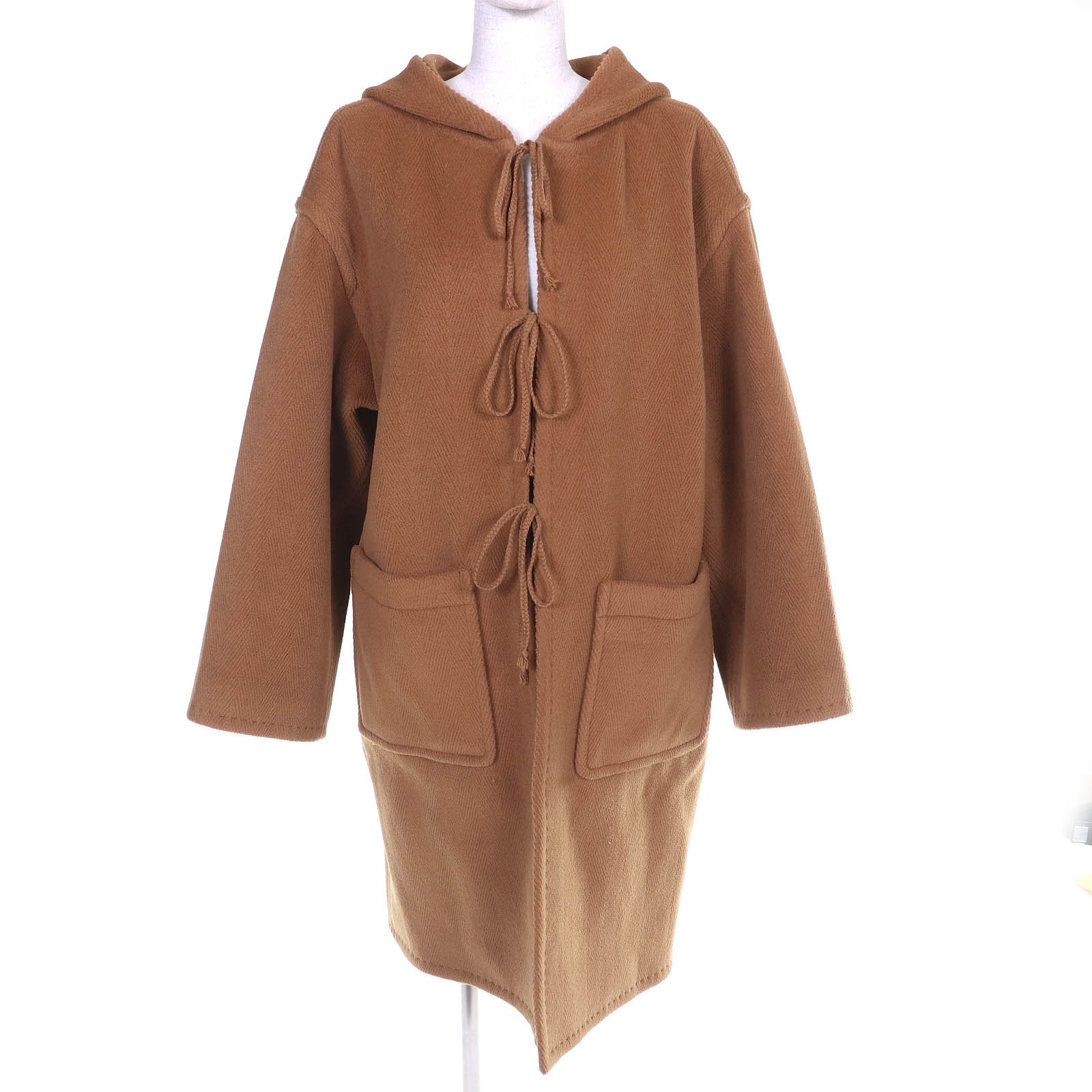 極美品 オーラリー HERINGBONE PILE HOODED COAT 0