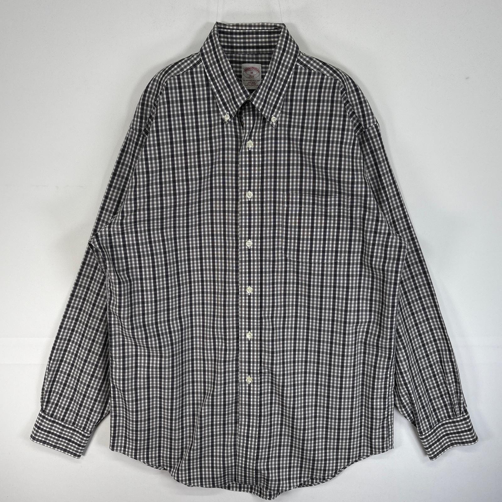 古着 ブルックスブラザーズ Brooks Brothers 長袖シャツ チェック 胸ポケ 346 M  ブラック系 マルチカラー メンズ