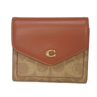COACH コーチ ウィン スモール ウォレット 現行 Cマーク Cロゴ カラーブロック ラスト ベージュ ボルドー 札入れ カードケース コインケース 未使用 シグネチャー タン 三つ折り財布 C2329