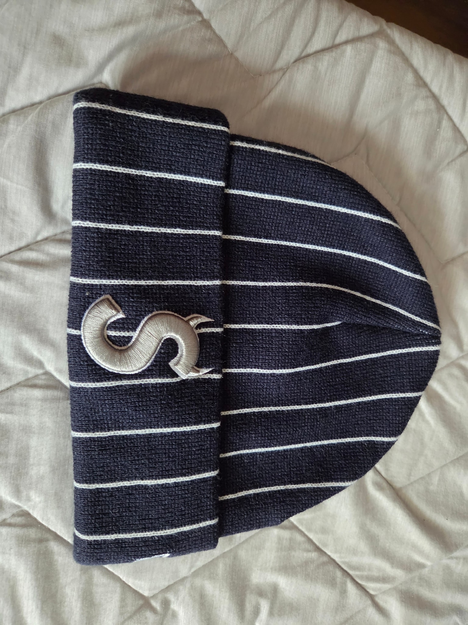 Supreme New Era Devil S Logo Beanie "Stripe"