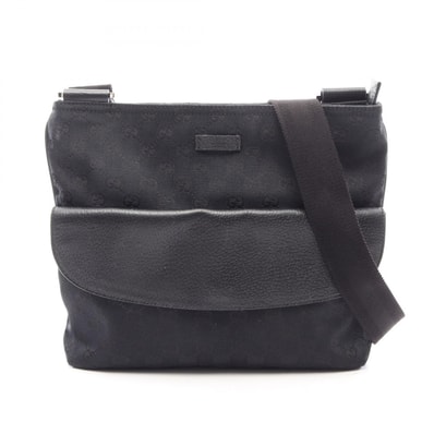 グッチ GUCCI GGキャンバス ショルダーバッグ バッグ キャンバス レザー レディース ブラック系 256100 【中古】