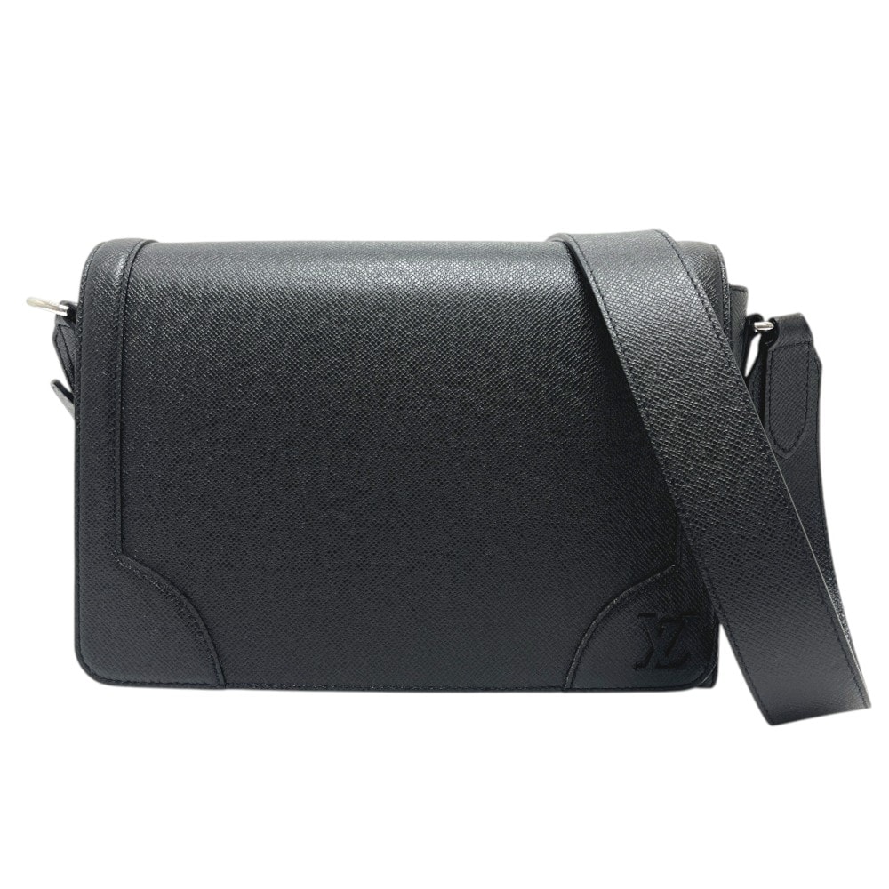 ルイヴィトン LOUIS VUITTON ニュー・フラップ メッセンジャー M30807 カバン 斜め掛け 肩掛け ポシェット ショルダーバッグ タイガレザー ノワール ブラック 美品